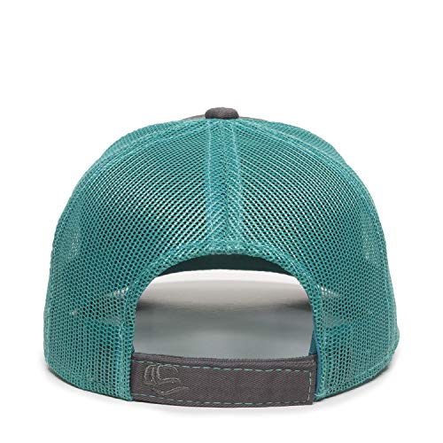Outdoor Cap Unisex-Adult Outdoor Cap Structured Mesh Back Trucker Cap - color: Charcoal/Aqua