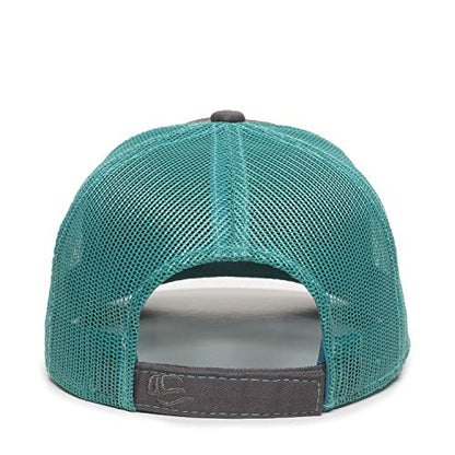 Outdoor Cap Unisex-Adult Outdoor Cap Structured Mesh Back Trucker Cap - color: Charcoal/Aqua
