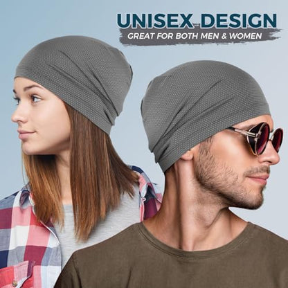 WTACTFUL Cooling Breathable Skull Cap Men Women, Sweat Wicking 1-2-4 Pack - color: 1 Piece - Gray