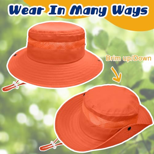 ZOORON Outdoor Kids Sun Hat UPF 50+ Quick Dry Bucket Hat for Boys Girls - color: 1pack-orange