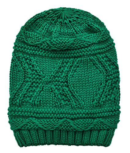 Lilax Knit Slouchy Oversized Soft Warm Winter Beanie Hat - color: Green
