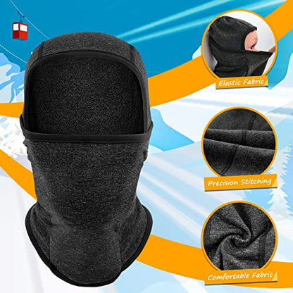 BAVST Toddler Boys Winter Balaclava Hat Windproof Kids Warm Ski Full Face Cover Baby Girls Cold Weather Snow Hat - color: Black Grey, size: 2-8 Years