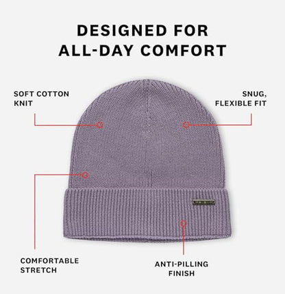 Revony 100% Cotton Men’s Skull Beanie – Soft, Structured, Everyday Comfort - color: Lavender