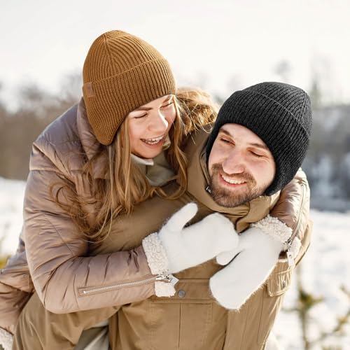 OZERO Winter Beanies Hats Men: Beanie with Ear Flaps - color: Grey