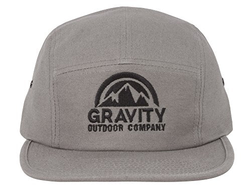 Gravity Outdoor Co. 5 Panel Hat - color: Grey/Black