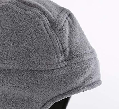Home Prefer Mens Womens Warm Fleece Beanie Earflap Winter Hat Outdoor Winter Cap - color: Light Gray