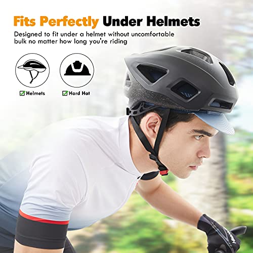Hikenture Cycling Cap,Cooling Skull Cap Bike Hat with Sun Visor, Summer Breathable Helmet Liner Biking Cap for Men Women - color: Grey Dot