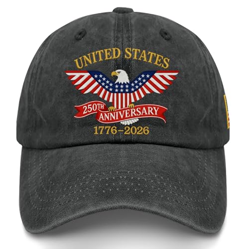 U.S. 250th Anniversary 250 Years Fo Freedoms 1776-2026 Hats for Men Womens - color: Allblack28