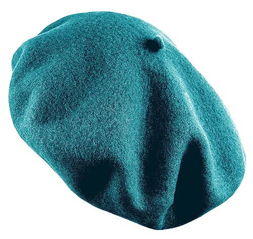 Women's French Beret Hat Solid Color Plain Wool Classic Traditional Artist Cap - color: Teal