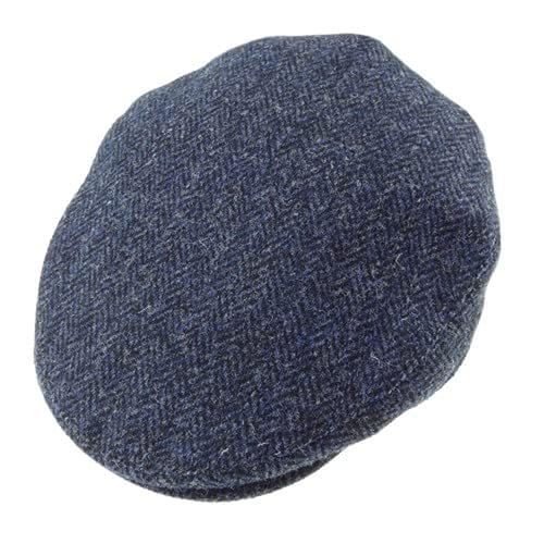 Harris Tweed County Cap Green Heringbone - color: Navy, size: Medium