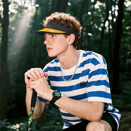 Clakllie Sports Sun Visor Hats Summer Golf Tennis Visors Lightweight Packable Beach Hat Moisture Wicking Workout Headband - color: Cdus-sv2504-orange