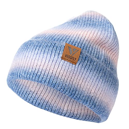 Vgogfly Beanie Men Slouchy Knit Skull Cap Warm Stocking Hats Guys Women Striped Winter Beanie Hat Cuffed Plain Hat - color: Z - Mix 3