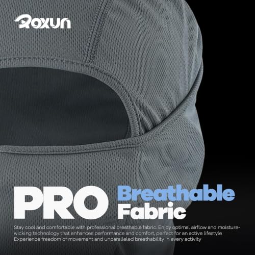 ROXUN Ski Mask Balaclava, Motorcycle Summer Cooling Breathable UV Protector - color: 201-black+black