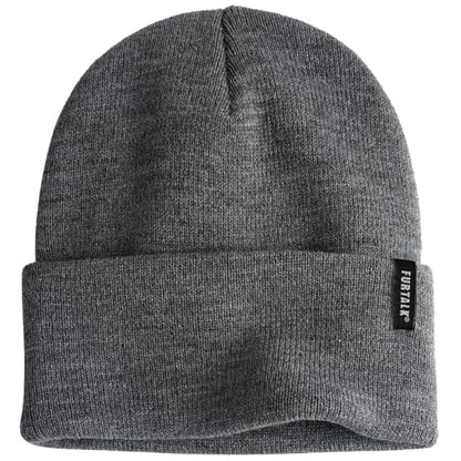 FURTALK Beanie Hat for Men Women Winter Hats for Women Men Soft Warm Unisex Cuffed Beanie Knitted Skull Cap - color: Ac-dark Mixed Black