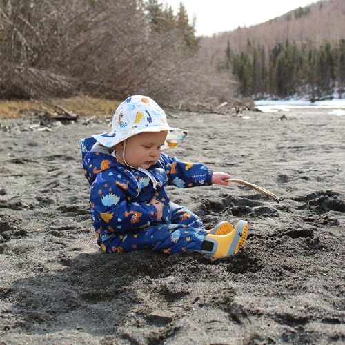 JAN & JUL Adjustable Cotton Floppy Sun Hat with 50+ UPF Protection for Boys - color: Dino Kids, size: 5-12 Years