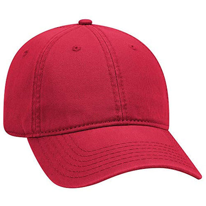 OTTO 6 Panel Low Profile Garment Washed Superior Cotton Twill - color: Red