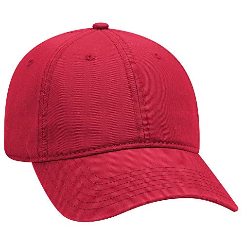 OTTO 6 Panel Low Profile Garment Washed Superior Cotton Twill - color: Red