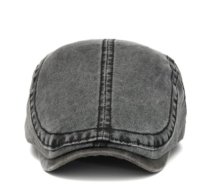 Cotton Newsboy Cap,Breathable Ivy Gatsby Cabbie Beret Hat for Men's Women Driving Hunting Golf - color: Distressed Denim Navy
