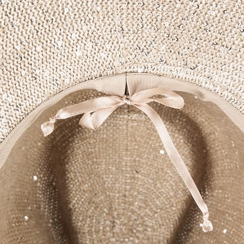 Lucky Brand Women's Straw Cowboy Hat | Rope Design | Western | Style | Fashion | Sun Protection | Breathable - color: Metallic Straw - Champagne