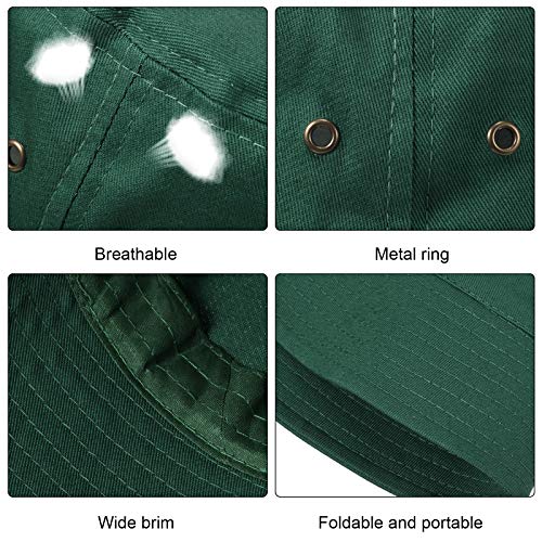 SATINIOR 4 Pcs Bucket Hat Summer Cotton - color: Wine Red, Xmas Green, Grey Khaki,navy Blue, size: Medium