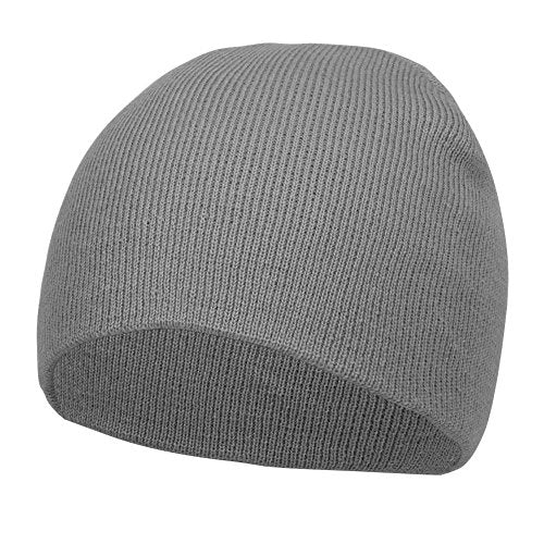 TOP HEADWEAR Cuffless Beanie for Men Women, Unisex Short Beanies Skull Cap - color: Grey