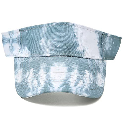 Sport Sun Visor Hats Cotton Ball Caps Empty Top Baseball Sun Cap for Men Women - color: Tie-dye Grey