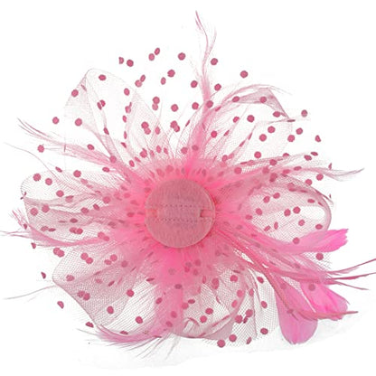 AQOKKA Women Fascinators Hats Flower Fascinators with Headband and Clip Tea Party Headwear for Women and Girls - color: 1 Pc 7" Diameter / Pink