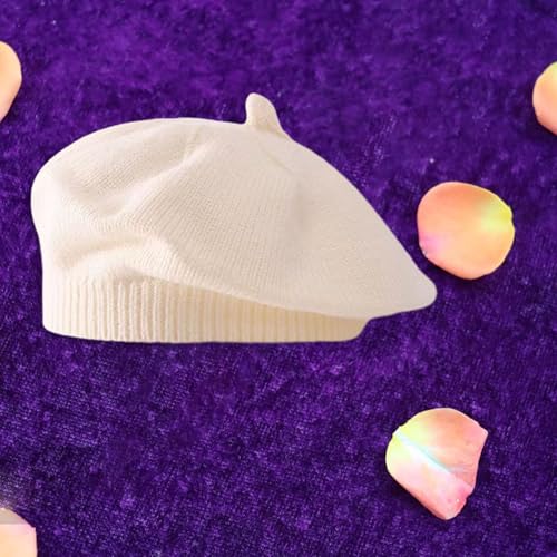 Infant Baby Boys Girls Beret Hat Fall Winter Knitted Beanie Hat Toddler Kids Beret Skull Hat French Artist Knit Hat - color: A-beige