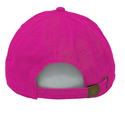 Glory Max 100% Cotton Baseball Cap Classic Plain Low Profile Golf Dad Hat Buckle Adjustable - color: Hot Pink