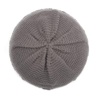 ZLYC Crochet Slouchy Beanie for Women Soft Lightweight Skull Cap - color: Solid Gray