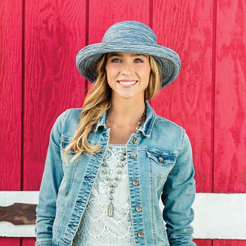 Wallaroo Hat Company Women's Sydney Sun Hat - UPF 30+ Sun Protection, Packable, Adjustable - Beach, Travel, Wide Brim - color: Cloud Grey