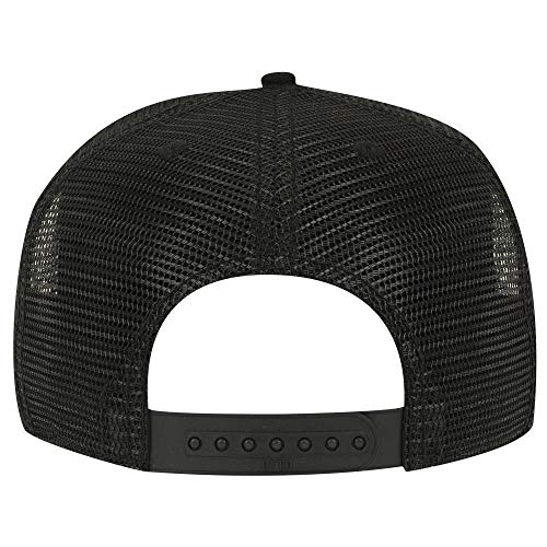 OTTO Square Flat Visor SNAP 5 Panel Mesh Back Trucker Snapback Hat - color: Black