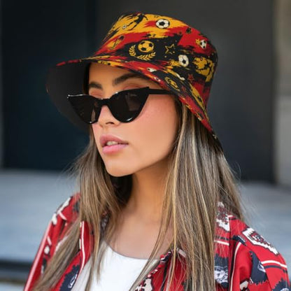Bucket Hat for Men Women Packable Sun Hats Fisherman Outdoor Summer Travel Hiking Beach Caps - color: German Football