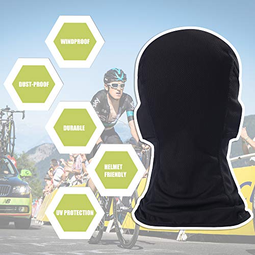 Balaclava Face Mask Adjustable Windproof UV Protection Hood - color: Black