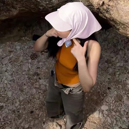 Sun Hat with Neck Flap for Women Wide Brim, Packable, Foldable, Outdoor Sun Protection, Baseball Visor Hat - color: Pink