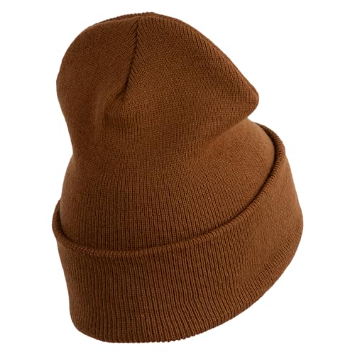 e4Hats.com 12 inch Cuffed Knit Long Beanie - color: Caremel