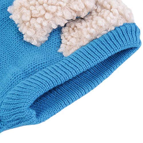 Scarf Woolen Earflap Hood Warm Skull Knit Caps，Crochet Earflap Pilot Hats Beanie Cap for Toddlers Baby Girls and Boys - color: Hat4-blue