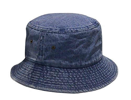 Newhattan Short Brim Visor Cotton Bucket Sun Hat - color: Dark Denim, size: Small-Medium