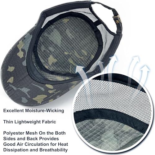 Loneshark Tactical Camo Military Hat Cadet Cap Army Flat Top - color: Back-mesh-multicam, size: X-Large-XX-Large
