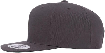 YP Classics 6089 Wool-Blended 6 Panel High Profile Flatbill Snapback Cap - color: Dark Grey