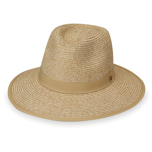Wallaroo Women’s Gabi Ponytail Fedora – UPF 50+ Wide Brim, Packable, Stylish Hat for Tennis, Travel, and Adventure - color: Beige, size: Small
