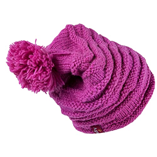 Agan Traders Women's 2026 Winter Mitten Hat Warm Fleece Lined Oversized Thick Chunky Slouchy From Nepal - color: Hat - Pink