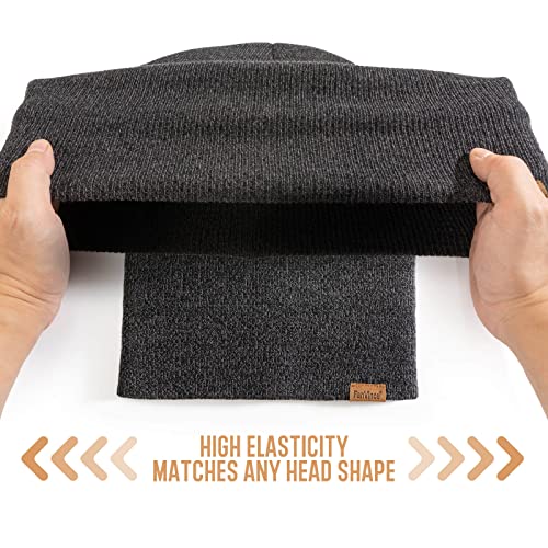 Beanie for Men Winter Thermal Cuffed Knit Hat Warm Gifts Womens Beanies - color: Charcoal Gray