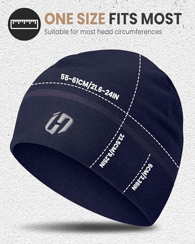 HASAGEI Thermal Running Hat - Men's Skull Cap Cycling Cap Under Helmet for Winter - color: Dark Blue