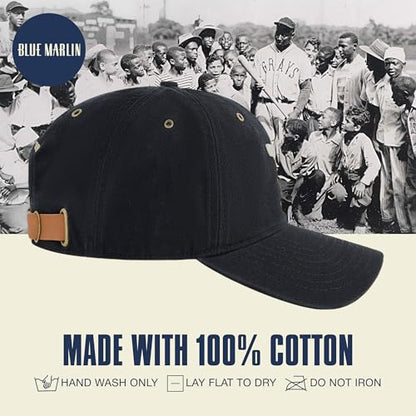 Blue Marlin Dad Hat, Adult Cotton Baseball Cap with Curved Brim, One Size. - color: Brooklyn Royal Giants