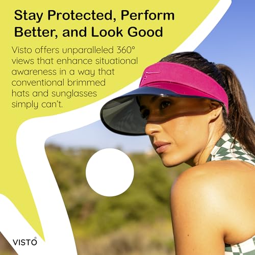 VISTO Transparent Brim Wide Brim Visor for Women - Obstruction Free Visibility, No Glare & Complete UV Sun Protection - color: White