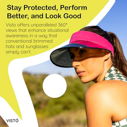 VISTO Transparent Brim Wide Brim Visor for Women - Obstruction Free Visibility, No Glare & Complete UV Sun Protection - color: White