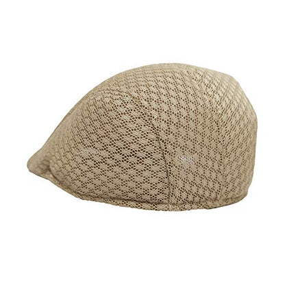 WITHMOONS Breathable Mesh Summer Hat Newsboy Ivy Cap Cabbie Flat Cap UZ30053 - color: Beige