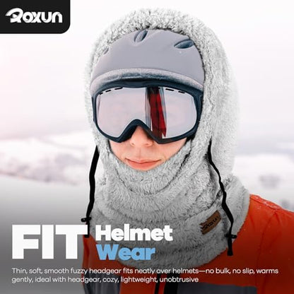 ROXUN Ski Mask Fleece Balaclava, Windproof Face Mask Winter Warm Neck Cover - color: Beige