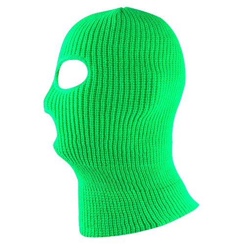 Super Z Outlet Knit Sew Acrylic Outdoor Full Face Cover Thermal Ski Mask One Size Fits Most - color: Neon Green